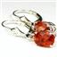 925 Sterling Silver Leverback Earrings, Created Padparadscha Sapphire, SE007