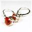 925 Sterling Silver Leverback Earrings, Created Padparadscha Sapphire, SE007