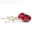 925 Sterling Silver Leverback Earrings, Crimson Topaz, SE107