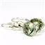 925 Sterling Silver Leverback Earrings, Green Amethyst, SE107