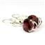 925 Sterling Silver Leverback Earrings, Mozambique Garnet, SE107