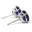 925 Sterling Silver Post Earrings, Created Blue Sapphire, SE102