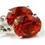 925 Sterling Silver Earrings, Created Padparadscha Sapphire, SE207
