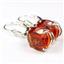 925 Sterling Silver Earrings, Created Padparadscha Sapphire, SE207