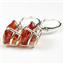 925 Sterling Silver Earrings, Created Padparadscha Sapphire, SE207