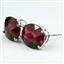 925 Sterling Silver Post Earrings, Created Ruby, SE202