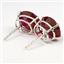 925 Sterling Silver Post Earrings, Created Ruby, SE202