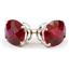 925 Sterling Silver Post Earrings, Created Ruby, SE202