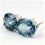 925 Sterling Silver Post Earrings, London Blue Topaz, SE202