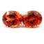 925 Sterling Silver Post Earrings, Created Padparadscha Sapphire, SE202