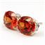925 Sterling Silver Post Earrings, Created Padparadscha Sapphire, SE202