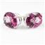 925 Sterling Silver Post Earrings, Pure Pink Topaz, SE202