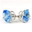 925 Sterling Silver Post Earrings, Swiss Blue Topaz, SE202