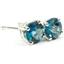 925 Sterling Silver Post Earrings, London Blue Topaz, SE012