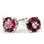 925 Sterling Silver Post Earrings, Pure Pink Topaz, SE012