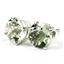 14k Gold Post Earrings, Green Amethyst, E112
