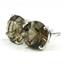 14k Gold Post Earrings, Smoky Quartz, E112