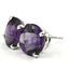 925 Sterling Silver Post Earrings, Amethyst, SE212