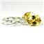 925 Sterling Silver Leverback Earrings, Golden Yellow  CZ, SE107