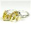 925 Sterling Silver Leverback Earrings, Golden Yellow  CZ, SE107