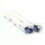 925 Sterling Silver Threader Earrings, Created Blue Sapphire, SE003