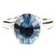 925 Sterling Silver Ladies Ring, Quantum Cut London Blue Topaz, SR136