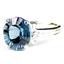 925 Sterling Silver Ladies Ring, Quantum Cut London Blue Topaz, SR136