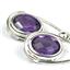 925 Sterling Silver Leverback Earrings, Amethyst, SE008