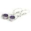 925 Sterling Silver Leverback Earrings, Amethyst, SE008