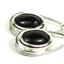 925 Sterling Silver Leverback Earrings, Black Onyx, SE008