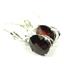 925 Sterling Silver Leverback Earrings, Garnet CZ, SE107