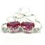 925 Sterling Silver Threader Earrings, Created Pink Sapphire, SE003