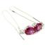 925 Sterling Silver Threader Earrings, Created Pink Sapphire, SE003