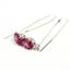 925 Sterling Silver Threader Earrings, Created Pink Sapphire, SE003