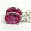 925 Sterling Silver Leverback Earrings, Created Pink Sapphire, SE007