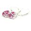 925 Sterling Silver Leverback Earrings, Created Pink Sapphire, SE007