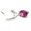 925 Sterling Silver Leverback Earrings, Created Pink Sapphire, SE007