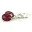 925 Sterling Silver Leverback Earrings, Created Ruby, SE101