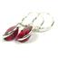 925 Sterling Silver Leverback Earrings, Created Ruby, SE101