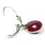925 Sterling Silver Leverback Earrings, Created Ruby, SE101