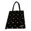 Jenni Cotton Black Tote Bag Gold Stars & "Believe" 13" x 15" New