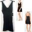 INC International Concepts Lace Mesh Soft Knit Chemise Deep Black Ch Size New