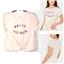 jenni Short Sleeve Twist Front Graphic Pajama Top Beach Por Favor XS-L New