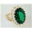 10K, 14K or 18K Gold Ladies Ring, Russian Nanocrystal Emerald, R270