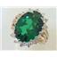 10K, 14K or 18K Gold Ladies Ring, Russian Nanocrystal Emerald, R270