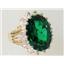 10K, 14K or 18K Gold Ladies Ring, Russian Nanocrystal Emerald, R270