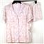 FLORA NIKROOZ Womens Knit Printed Pajama Top & Shorts Set Pink Size L New