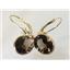 14k Gold Leverback Earrings, Smoky Quartz, E101