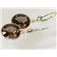 14k Gold Leverback Earrings, Smoky Quartz, E201