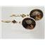 14k Gold Leverback Earrings, Smoky Quartz, E201